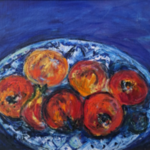 Acryl schilderij, Maya Wildevuur, Fruitschaal